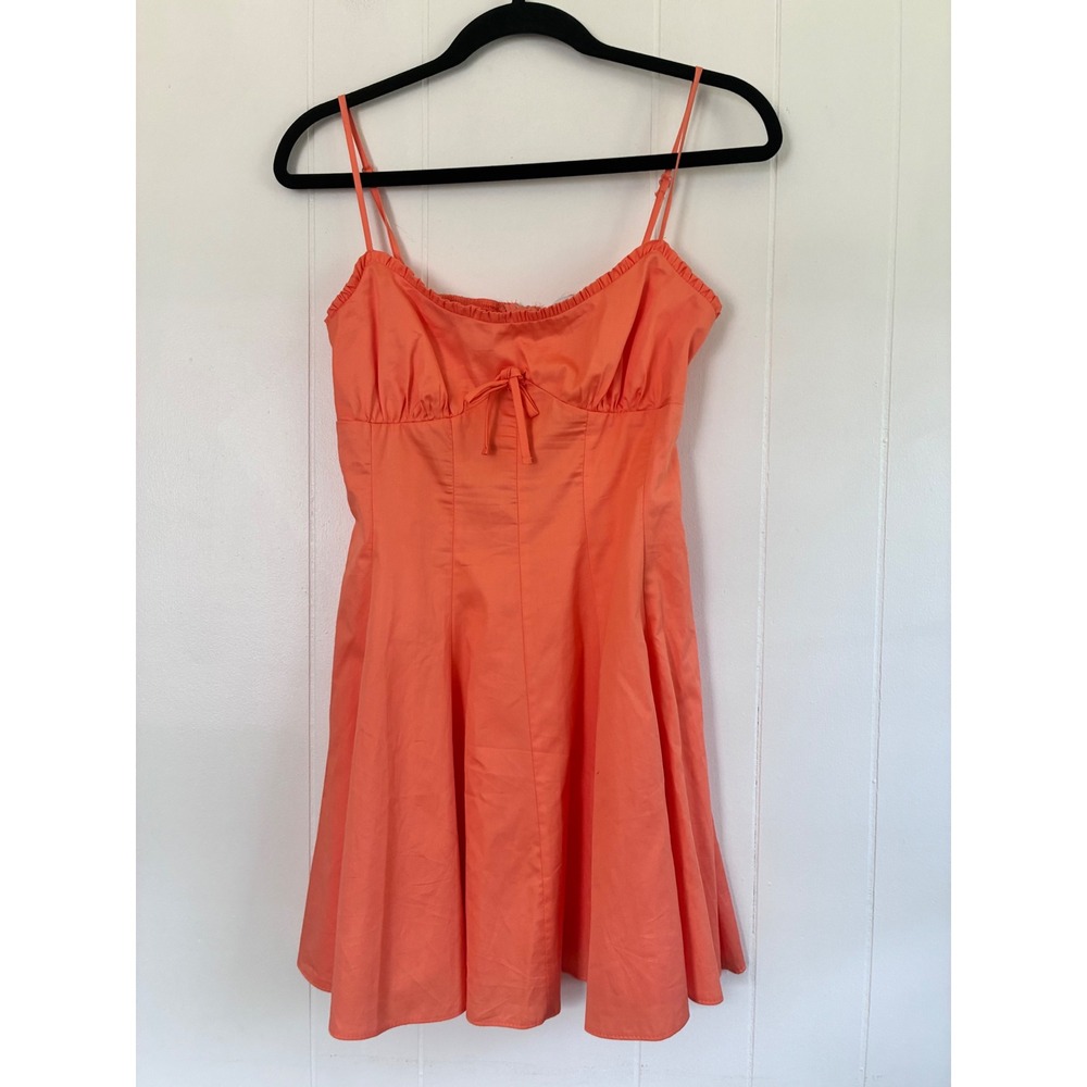 Alex & Sophia Coral Pink Ruffle Smocked Fit & Flare Mini Dress Q49BC65 Size 3/4